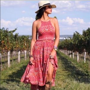 Free People Smocked Paisley Maxi Dress